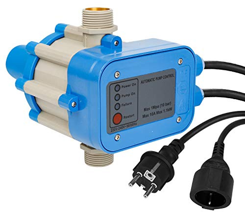 Lospitch Pumpensteuerung mit Kabel, Druckwächter Druckschalter 10 bar mit Baranzeige Druckschalter, Automatisches Ein-und Ausschalten, Gartenbewässerung