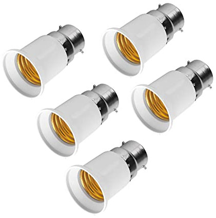 TYCIONG 5 Stück B22 Stecker auf E27 Sockel Lampenadapter Konverter Lampenfassungen