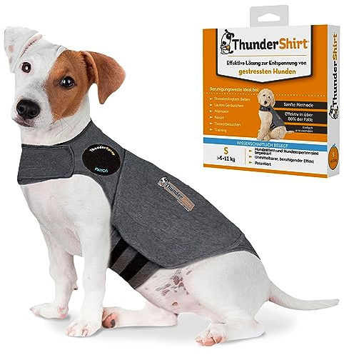 Thundershirt Beruhigungsweste für Hunde, Größe S | Anti-Angst-Weste für Hunde: Beruhigungsjacke gegen Stress bei Silvester, Feuerwerk & Gewitter. Body & Mantel für Entspannung