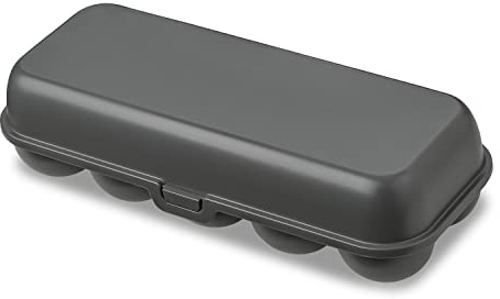 Koziol EGGS TO GO Eierbox, 10 Eier, Aufbewahrungsbox mit Clipverschluss, Eierbehälter für Kühlschrank, Eierkarton aus Kunststoff, Eieraufbewahrungsbox, Eierdose, Organizer (nature ash grey, 10 Eier)