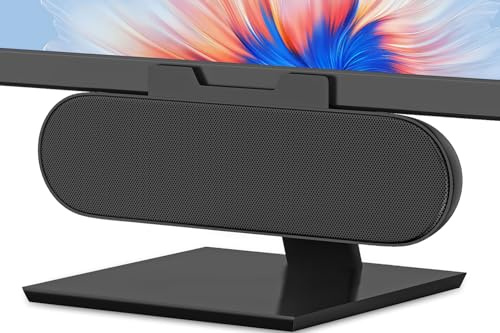 ZETIY 10W PC Lautsprecher,USB-A/C,Monitor Speaker mit Clip-On-Design | USB Computer Lautsprecher mit USB-Einspeisung|Portable Mini Soundbar für Monitor, Desktop, Laptop, Notebook（Schwarz）