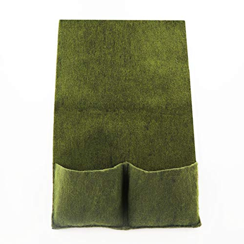 Aquagart 5 x Pﬂanztasche 100 cm x 60 cm Teich Ufermatte Böschungsmatte für Teichumrandung Teichpﬂanzmatte mit 2 Pﬂanztaschen Böschungstasche Teich für den Außenbereich grün viereckig