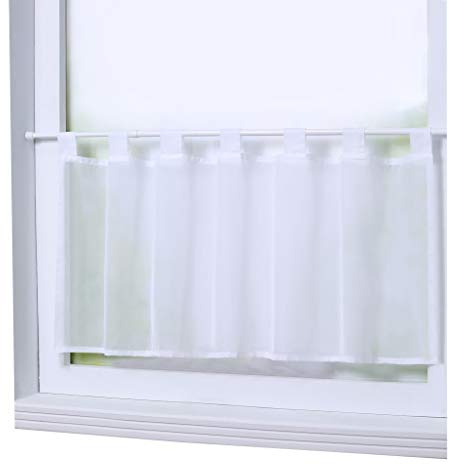 Joyswahl Scheibengardine Voile Bistrogardine »Eva« Unifarbige Kurzstore Transparente Gardine Stores HxB 30x90cm Weiß 1er Pack