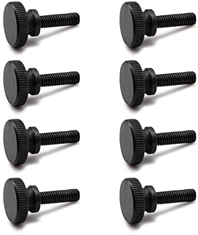 LERANXIN 8 Stück Rändelschrauben M6 20mm, Klemmschraube Schwarz, M6 Schrauben, Metallschrauben für CNC-Bearbeitung, Möbel, Modellbau und Maschinenbau