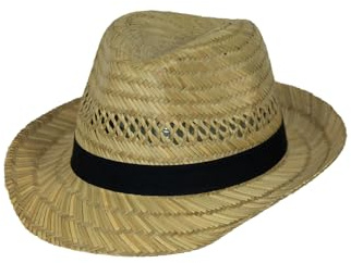 Black Jungle Varadero Strohhut Natur Sommerhut Strohhüte Havanna Hut Unisex Bogart Fedorahut (60)