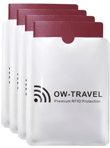 OW-Travel Reisepasshülle RFID TÜV geprüft 4 Stück, NFC Schutz, RFID Blocker Passhülle, Ausleseschutzhülle Reisepass, dünnes Reisepassetui, sichere Reisehülle, Reisepass NFC Schutzhülle