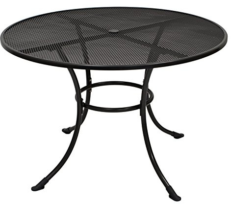 DEGAMO Gartentisch Streckmetall-Tisch RIVO 110cm rund, Stahl und Streckmetall, Farbe eisengrau, wetterfest, Outdoor