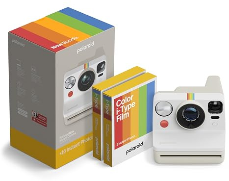 Polaroid - Now Gen 3 - Sofortbildkamera - Bundle Kamera + Farbfilm (16 Fotos) Weiß (6561)