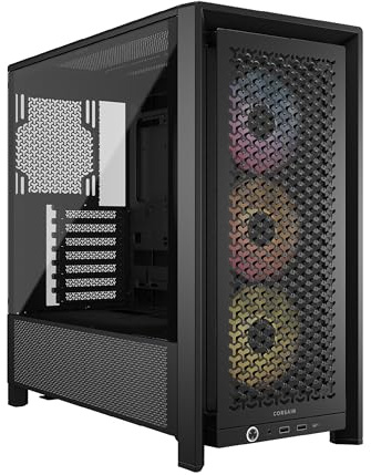 CORSAIR Frame 4000D RS ARGB Modulares Mid-Tower ATX PC-Gehäuse – Hoher Luftstrom, 3X Vorinstallierte RS ARGB-Lüfter, ASUS BTF, MSI Project Zero, Gigabyte Project Stealth – Schwarz