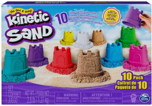 Kinetic Sand Burgenförmchen mit Sand 10er-Set für kreatives Indoor-Sandspiel