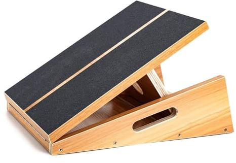 Professionelles Schrägbrett aus Holz, verstellbares Neigungsbrett und Wadendehner, Stretch-Brett - extra seitliches Griff-Design für Tragbarkeit - 40,6 x 31,8 cm, 5 Positionen (158,8 kg Kapazität)
