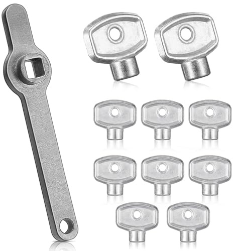 Namalu Heizkörper Entlüftungsschlüssel 11er Set Vierkantschlüssel 5 mm | Edelstahl Entlüftungsgriff, Universal für alle Heizkörper, Heizungsschlüssel zum Heizung Entlüften, Vierkantschlüssel