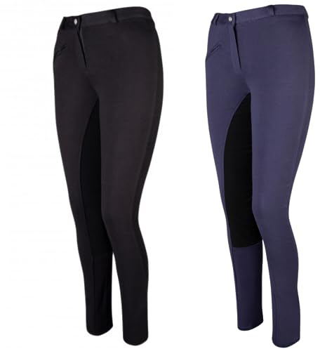 Pfiff 101434 Herren Reithose Vollbesatz Kunstleder Vollbesatzreithose, Schwarz, 52