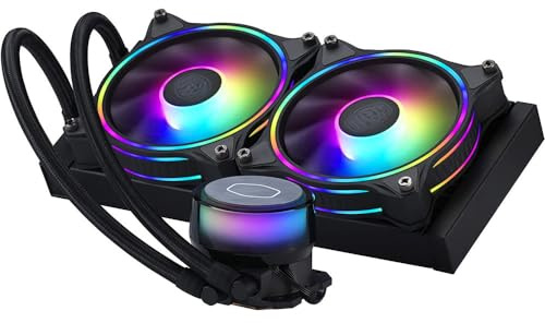 Cooler Master MasterLiquid ML240 Illusion CPU-Flüssigkeitskühler – AIO-Wasserkühlungssystem, Pumpe der 3. Gen, Schwarz