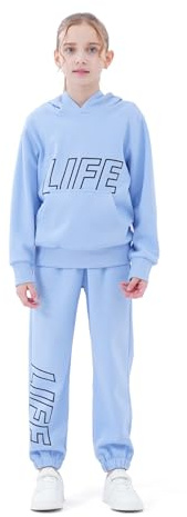 NATUST Kinder Trainingsanzug Jungen Mädchen Sportanzug Kapuzenpullover Bottom Jogging Anzug Blue 160