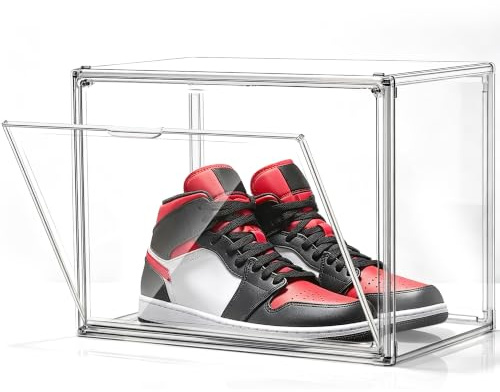 EZJOB Schuhboxen Stapelbar Transparent Schuhaufbewahrungsbox Schuhkarton mit Deckel Schuh Organizer Schuhaufbewahrung für Stöckelschuhe, Stiefeletten, bis zur Größe 48, 1 Stück