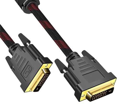 MMOBIEL DVI-Stecker zu DVI-Stecker-Adapter - Dual Link - Video Kabel Konverter unterstützt Monitor, PC, TV, Gaming, Projektor - 1080p Full HD 60Hz – Vergoldete Anschlüsse 5m