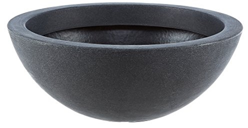 Dehner Kugelschale, Ø 52 cm, Höhe 20 cm, Kunststoff, anthrazit, Grau