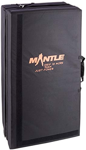 Mantle XXL Crash Pad - Triple-Folder Bouldermatte Schwarz Fallschutzmatte | Große 3-fach faltbare Klettermatte mit gepolstertem Tragesystem, Klettverschluss zur Erweiterung & robuster Dämpfung