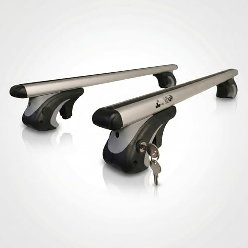 Dachgepäckträger Auto 120cm - Dachträger Universal VDP-R-005 | Auto Dachträger offene Reling | Dachträger für Reling abschließbar | Aluminium Grundträger Dachreling bis 90kg