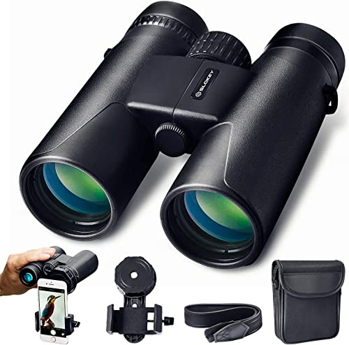 Slokey Fernglas 10x42 - Professionelles und Leistungsstarkes Fernglas mit Großer Reichweite - Leicht und Wasserdicht BAK4- und FMC-Prismen - Ideal für Jagd, Astronomie, Vogelbeobachtung und Camping