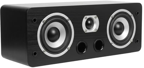Dynavoice Magic C-4 Schwarz Matt – Center Lautsprecher Passiv 2-Wege, 2x4 Woofer + 1 Hochtöner, Front Bassreflex, 100W, für Heimkino 5.1 und 7.1
