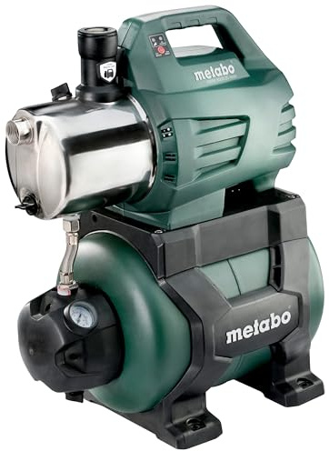 Metabo Hauswasserwerk HWW 6000/25 Inox – 600975000 – Nennaufnahmeleistung: 1300 W – Max. Fördermenge: 6000 l/h und max. Förderhöhe: 55 m – 500 x 307 x 600 mm