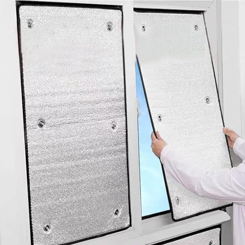 kufu01 Rückstandslose Sonnenschutz Folie,Silber Fensterfolie Blickdicht Reflektierende Fensterfolie,8 Mm Dicke 99% Uv-Schutz Dämmfolie für Schlafzimmer,Badezimmer,Büro,Dachfenster (40x60cm/16 x24)