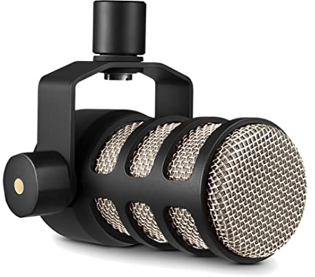 RØDE PodMic Dynamisches Mikrofon mit Rundfunkqualität mit integrierter Schwenkhalterung für Podcasting, Streaming, Spiele und Sprachaufnahmen, XLR (Schwarz)