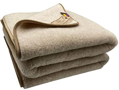 Wolldecke Lama Alpaca 20% Alpaca Wolle 80% Merino Wolle, Schurwolldecke (140x200)