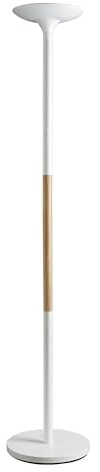 Unilux LED Deckenfluter Pryska, dimmbar, weiß mit Holz