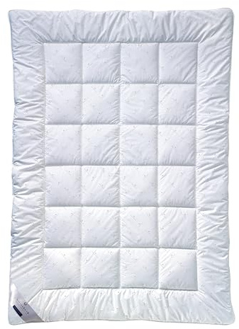 billerbeck Faser Bettdecke E21 King - mit Aloe Vera veredelte Faserdecke - 135 x 200 cm Ganzjahresdecke der Wärmestufe mittel, Weiß
