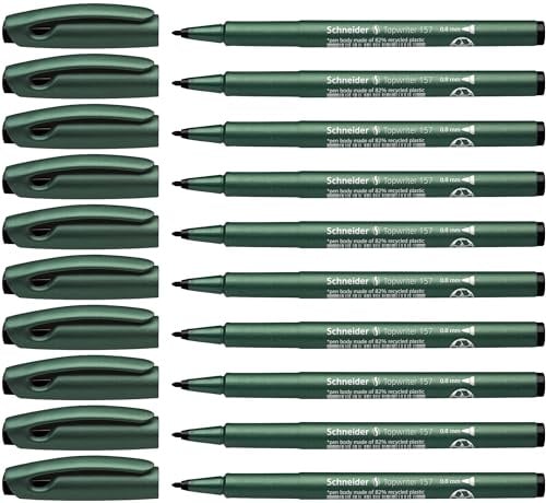 Schneider Topwriter 157 Faserschreiber (0,8 mm) 10er Packung schwarz