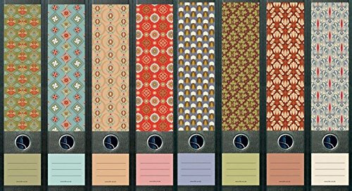 8er Set breite Ordnerrücken Pattern Ordner Etiketten Ordneraufkleber Aufkleber Deko 321 322