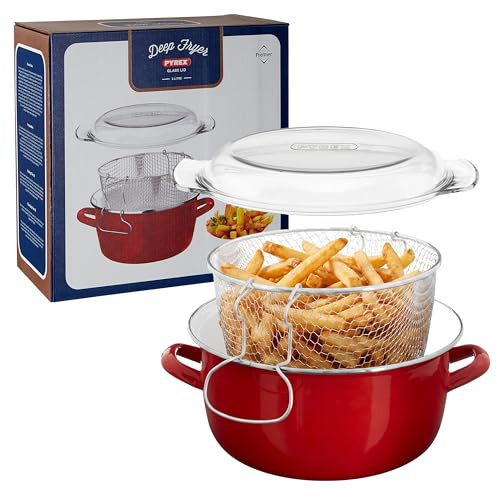 Telo Fritteuse, Rot | Edelstahl, Kohlenstoffstahl, Borosilikat, Emaille