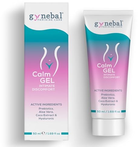 GYNEBAL CALM Intim-Gel mit PRÄBIOTIKA – Hydratisierendes Gel gegen Vaginale Trockenheit, Juckreiz, Beschwerden und zur Unterstützung der Scheidenflora – Zur Äußeren Anwendung für Frauen (50 ml)
