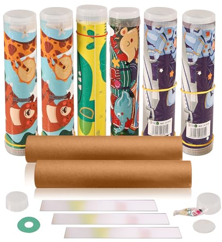Silkwish 8er Kaleidoskop Bastelset Kinder - Kaleidoskop Kindergeburtstag Gastgeschenke - DIY Kaleidoskop Mitgebsel - Selbst Bauen - Mitbringexperiment zu Optik für Kinder ab 6-8 Jahre