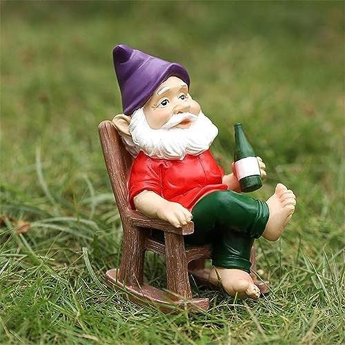 FOKH Gartenzwerg, Außendekoration, Gartenschmuck, Zwerg, Cartoon Garten, Kunstharz, Handwerk, Familiendeko, Märchengarten, Miniatur, Gartenfiguren, für den Garten
