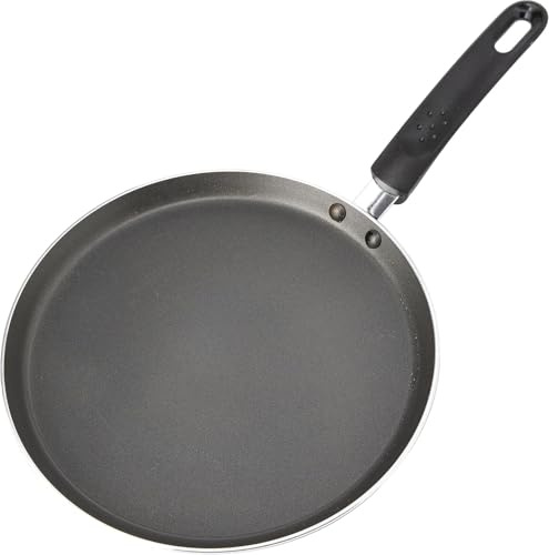 MasterClass Pfannkuchenpfanne, Crepe-Pfanne, induktionssicher und antihaftbeschichtet, mit gedrucktem Rezept, 28 cm (11), Schwarz