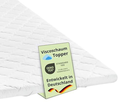 Bodyprotect Matratzentopper 90x200cm, Visco Matratzen/Mattress Topper, Memory Foam Matratzenauflage 90x200 cm, 6cm hoch, Made in EU, Waschbar, Oeko-Tex