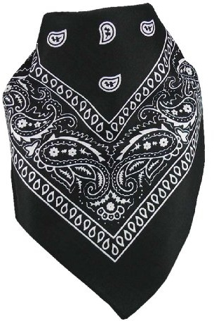 Harrys-Collection extra großes Bandana 100% Baumwolle! 70x70 cm, Größen:70x70, Farben:schwarz