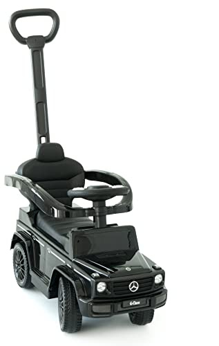 Lemodo Rutschauto mit Schiebestange ab 1 Jahr, Mercedes G350d Rutscherauto mit Sicherheitsbügel, Fußablage, Kippschutz, Sound-Lenkrad & Stauraum, Kinderfahrzeug für drinnen und draußen bis 25 kg