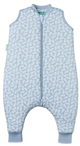 molis&co - Baby Schlafsack mit Füßen 2.5 TOG - Ganzjahres Schlafsack - Babyschlafsack mit Beinen - 100% Baumwolle (Oeko-TEX 100), Winterschlafsack Premium Qualität - Blue Garden (70 cm)