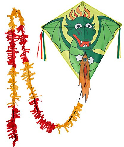 Wolkenstürmer® Eddy Drache - Farbenfroher Kinderdrachen - 1-Leiner Drachen & Flugspielzeug mit Gestänge - Kinderdrachen ab 3 Jahren - mit praktischer Aufbewahrungstasche