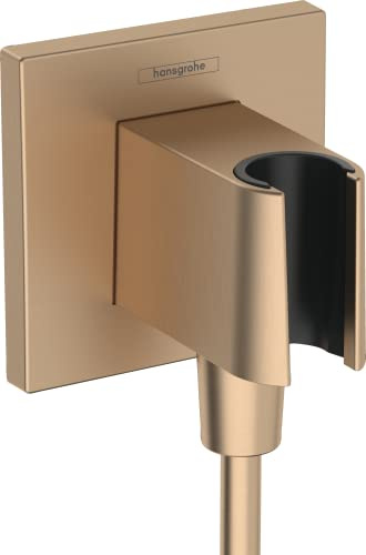 hansgrohe Wandanschluss mit Duschkopfhalterung FixFit E, Brushed Bronze