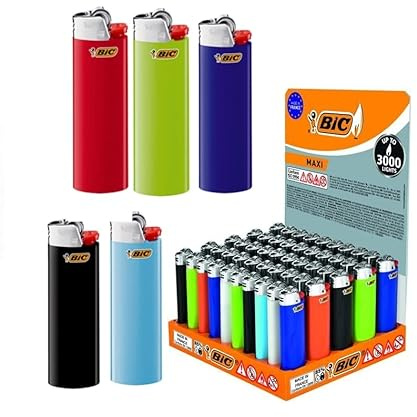 Dhobia j26 Maxi Lighter Mixed Colours and Stand - Lightweight and Reliable (Gemischt, 5)