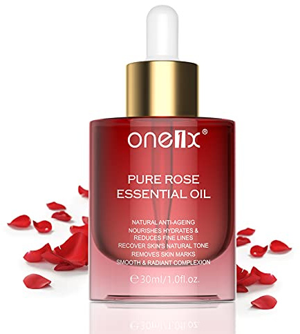 Rose Oil,100% reines Rosenöl zur Gesichts- und Hautpflege, Anti-Aging-Falten, Perfekt für Aromatherapie, Körpermassage, Entspannung-30ml-Ätherisches Rosenöl