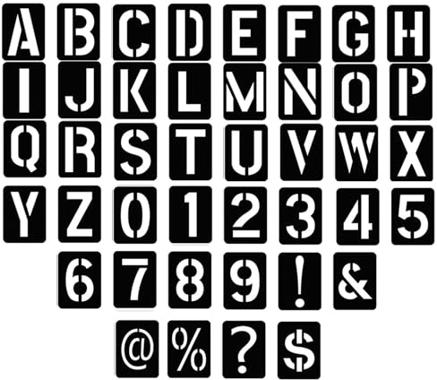 Okaywork 42pcs Buchstaben Schablone groß Set,7.6 * 10cm Wiederverwendbare schablonen Buchstaben Zahlen Zeichen Schablonen textilgestaltung Alphabetschablone für Holzschilder Malerei DIY und Handwerk