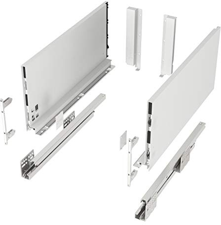 Schubkastensystem JUNKER-SLIM weiß Höhe: 199 mm Tiefe: 500 mm | belastbar bis 40 Kg Soft-Close Schubladensystem mit 13 mm schlanken Schubladenzargen