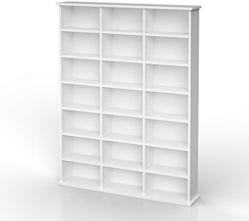 Vicco Cd-Regal Jukebox, Weiß, 105.4 x 136 cm | für stehende oder wandmontierte Nutzung geeignet